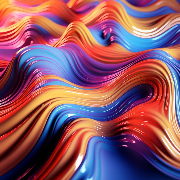 illustration d'un fond abstrait en 3D Matériel brillant Coloré