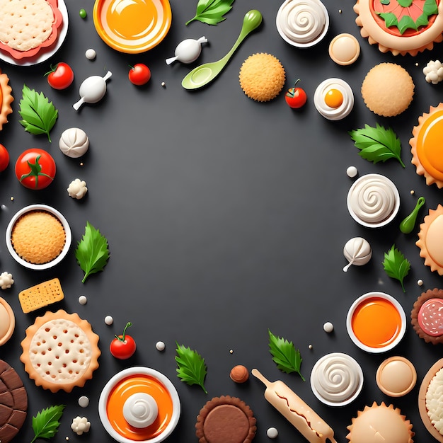 Photo illustration de fond d'aliments biologiques