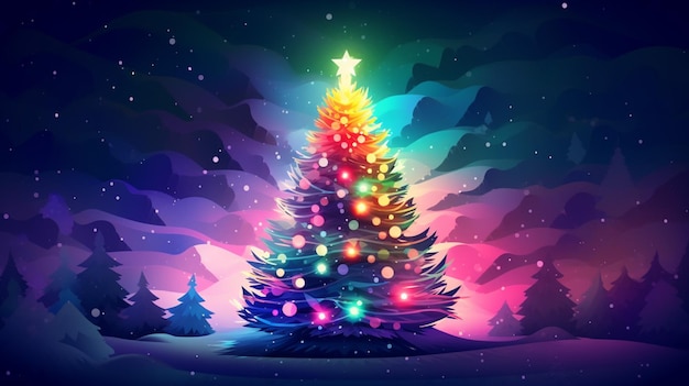 Illustration de fond d'arbre magique de Noël