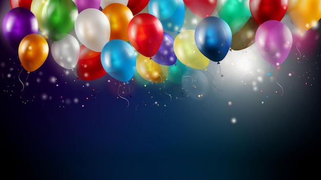 Illustration de fond de ballon de fête d'anniversaire AI GenerativexA