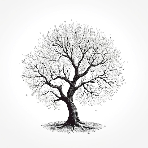 Illustration sur fond blanc d'un arbre