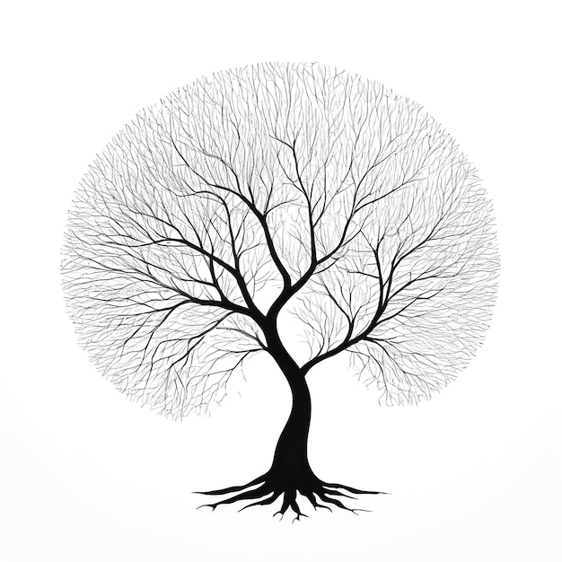 Illustration sur fond blanc d'un arbre