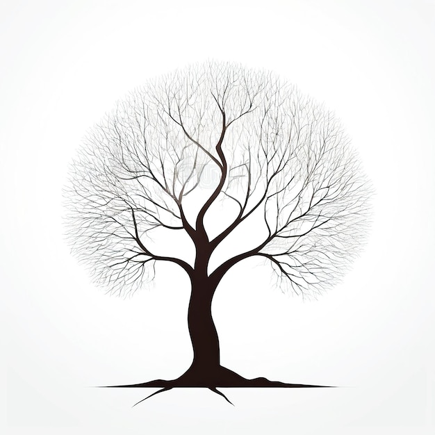 Illustration sur fond blanc d'un arbre