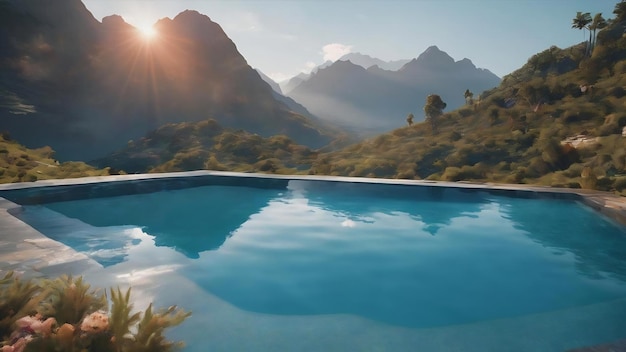 Illustration de fond bleu de la piscine à génératif