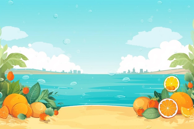 Illustration de fond d'été Une belle scène de plage créée avec l'IA générative