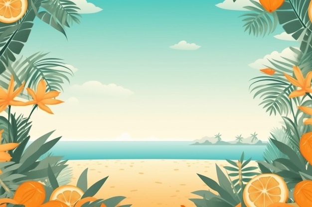 Illustration de fond d'été Une belle scène de plage créée avec l'IA générative