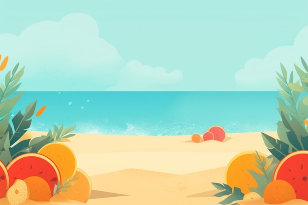 Illustration de fond d'été Une belle scène de plage créée avec l'IA générative