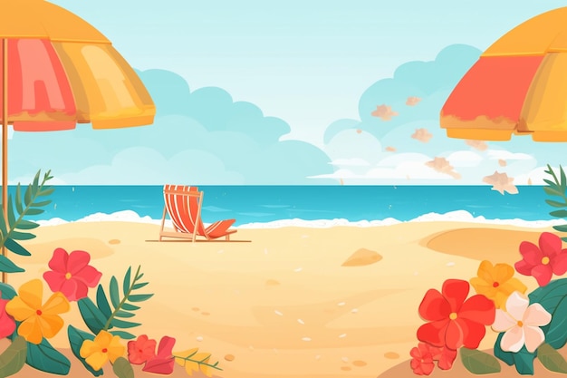 Illustration de fond d'été Une belle scène de plage créée avec l'IA générative