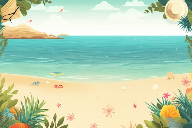 Illustration de fond d'été Une belle scène de plage créée avec l'IA générative