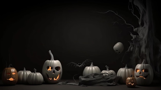 Illustration Fond d'Halloween avec copie espace Generative Ai