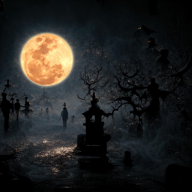 Illustration de fond d'halloween nuit noire