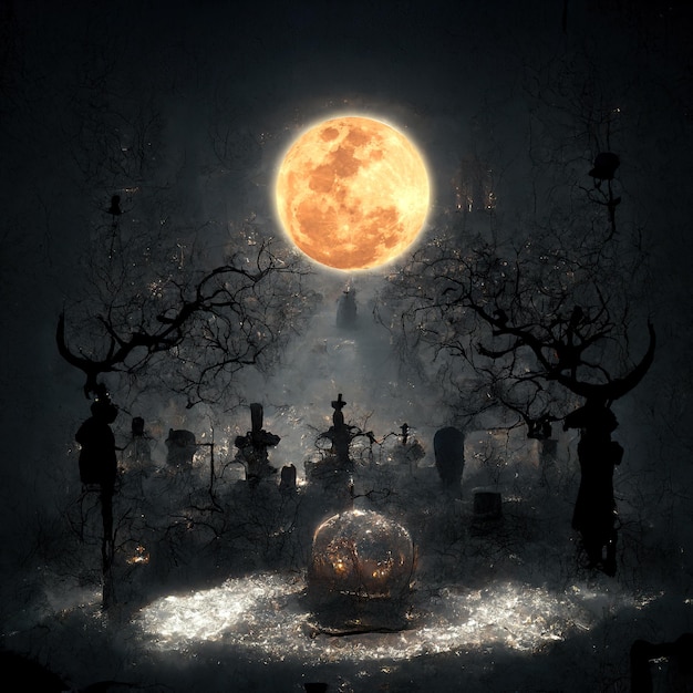 Illustration de fond d'halloween nuit noire