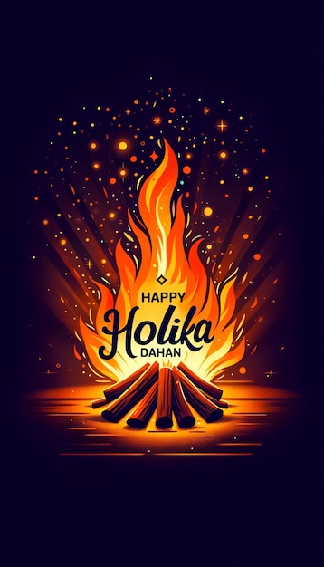 Illustration de fond de Holika dahan avec un feu de joie