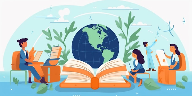 Illustration de fond de la journée internationale de l'alphabétisation dans l'éducation