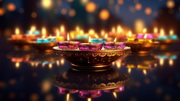 Illustration de fond joyeux Diwali AI GenerativexA