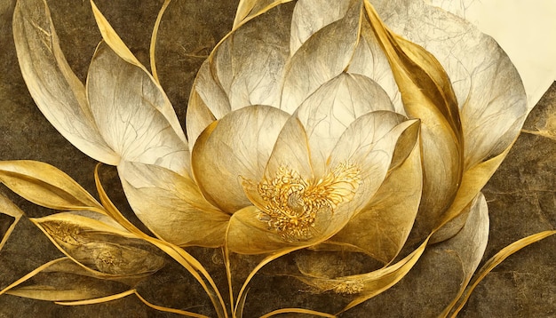 Illustration de fond de lotus en fleurs sans soudure de luxe Ai générative