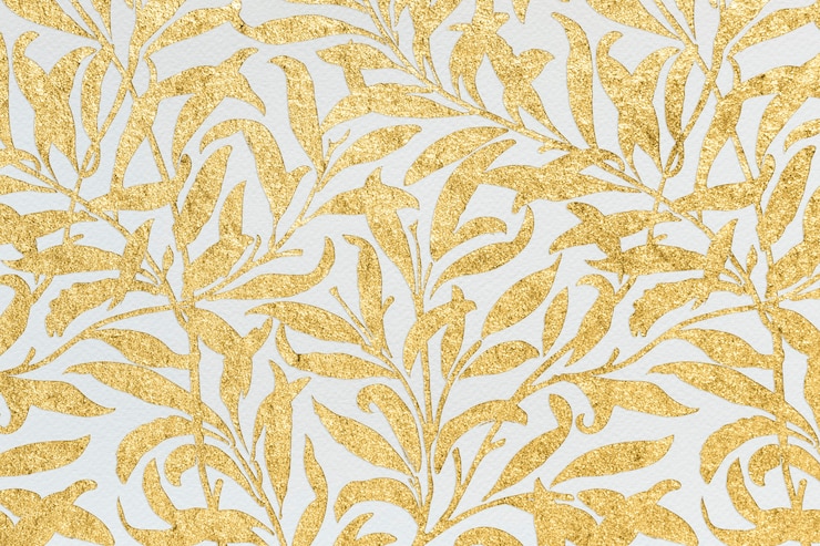 Photo illustration de fond à motifs de feuilles d'or scintillantes