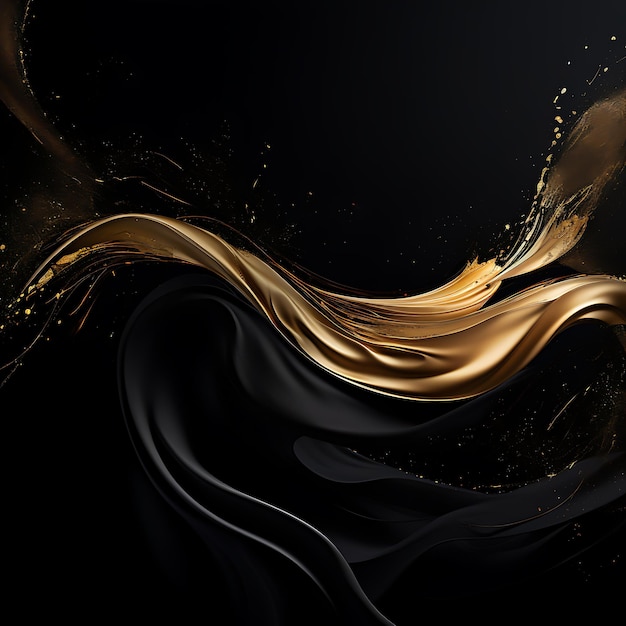 Illustration de fond noir design de luxe doré