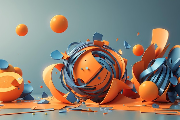 Illustration d'un fond orange rendu en 3D abstrait