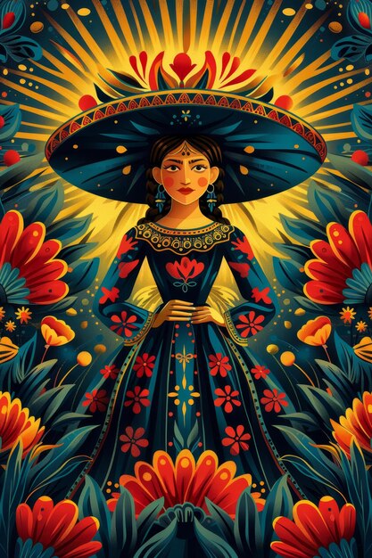 Photo illustration de fond pour commémorer un cinco de mayo mexicain
