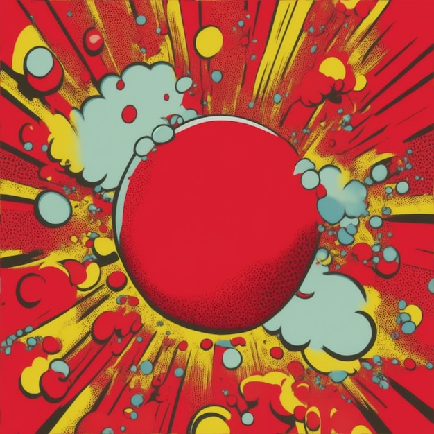 Photo illustration de fond rouge bulle comique