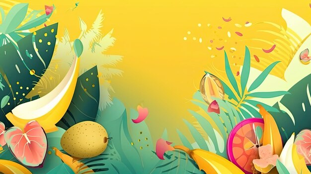 Illustration de fond tropical d'été AI GenerativexA