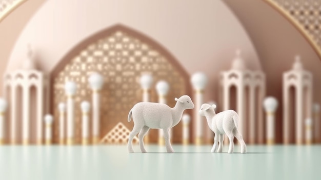 Illustration de fond de vacances Eid al Adha AI GenerativexA