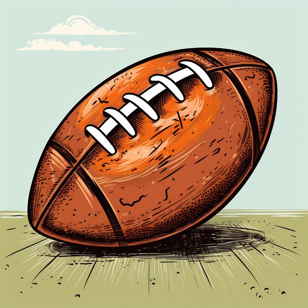 Photo illustration d'un football américain avec des couleurs vives en arrière-plan très détaillées