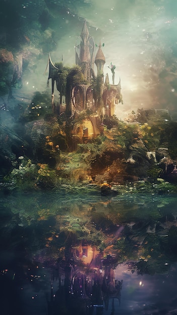 Illustration d'une forêt magique à l'infini