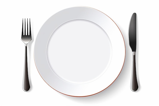 illustration d'une fourchette et d'un couteau sur fond blanc