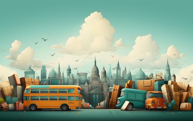 Illustration de fournitures scolaires