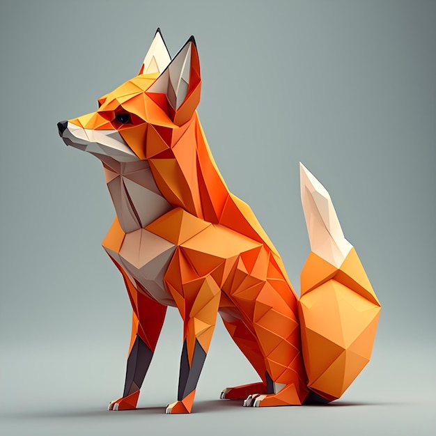 Illustration de Fox sur le style low poly