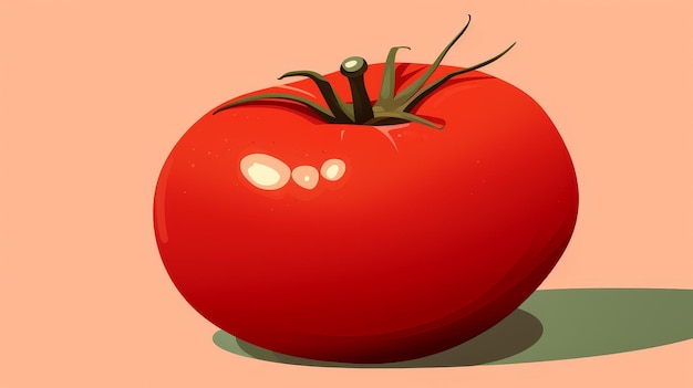 Photo illustration fraîche et vibrante d'une tomate rouge mûre parfaite pour la ferme et saine