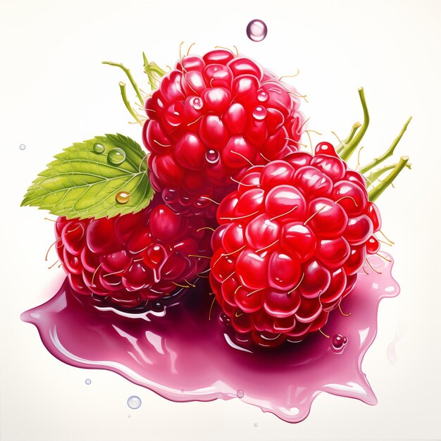 Illustration de framboise vibrante Conception artistique