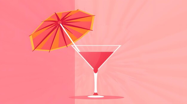 Illustration frappante d'un parapluie à cocktail