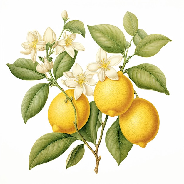 Illustration de fruits avec accent floral