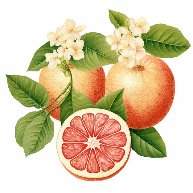 Illustration de fruits avec accent floral