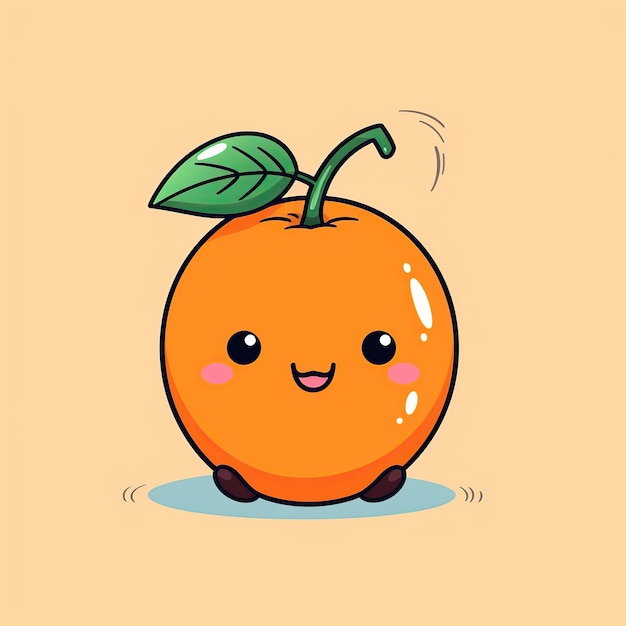 Illustration de fruits orange kawaii