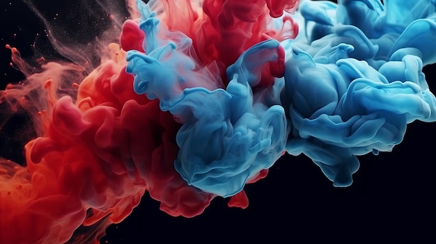 Illustration de fumée rouge et bleue tourbillonnant en l'air