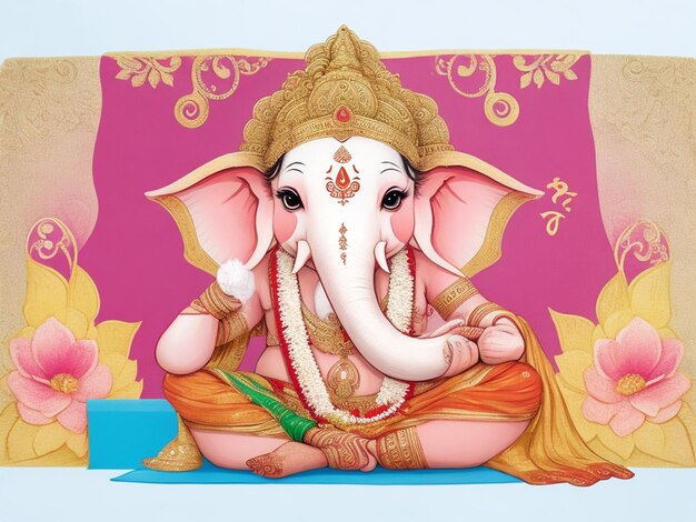 Illustration de Ganesha Aum carte de mariage hindou Diwali Inde