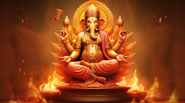 Illustration de Ganesha Aum, une fête hindoue célébrée à Diwali, en Inde