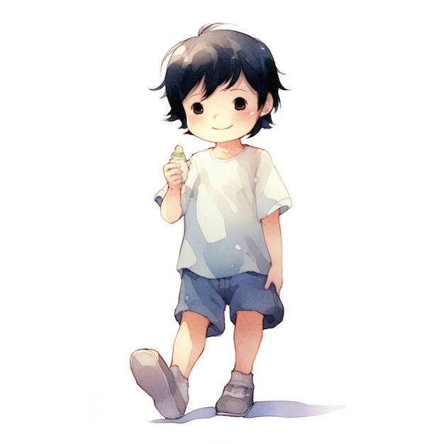 Une illustration de garçon d'anime mignon et beau