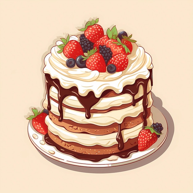 illustration de gâteau de dessin animé