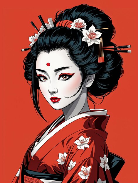 Illustration d'une geisha