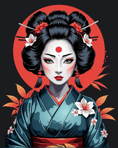 Illustration d'une geisha