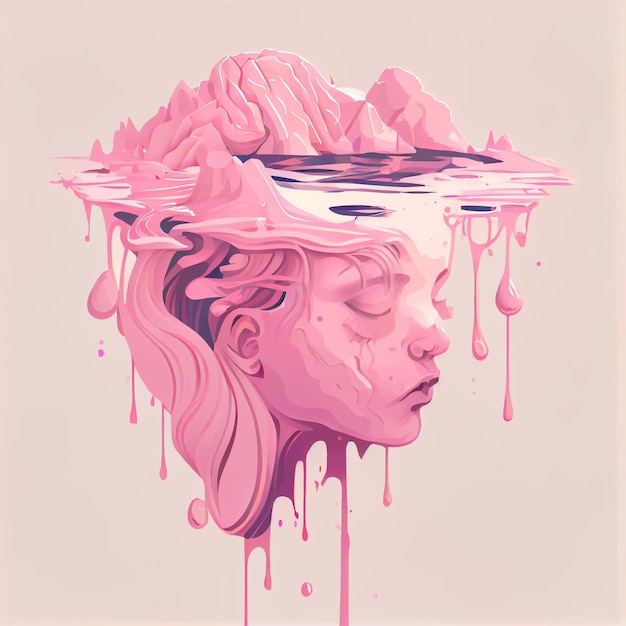 Illustration générative Ai femme triste et déprimée