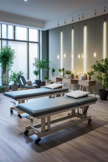 Illustration générative d'une clinique de massage de physiothérapie moderneConcept de santé des installations de luxe
