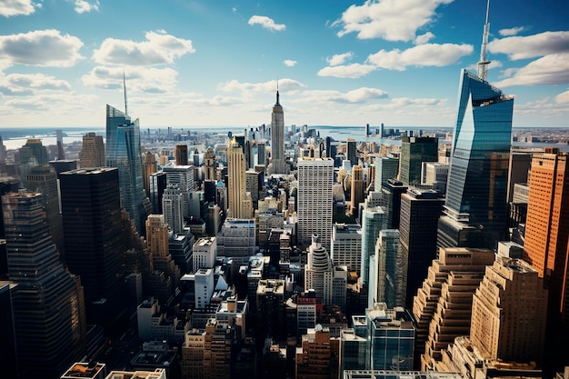 Illustration générative de l'IA de la vue du dessus des rues et des bâtiments de New York