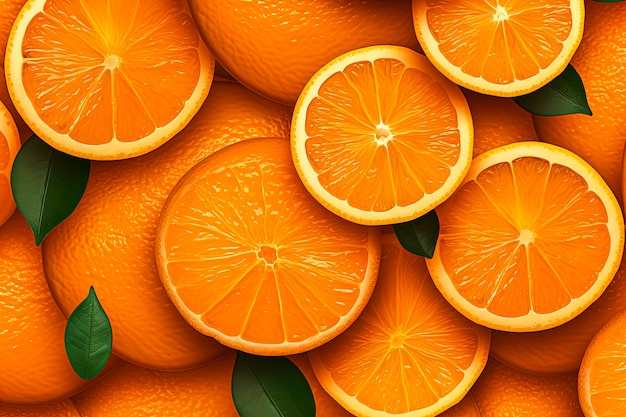Illustration générative d'oranges fraîches et saines dans un style d'illustration minimaliste Concept d'alimentation saine