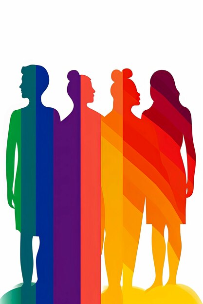 Photo illustration générative par l'ia de dessins d'arrière-plan liés à la communauté lgbt avec les couleurs de l'arc-en-ciel